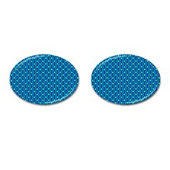 Blue Circles On A Dark Blue Background Cufflinks (oval) by SychEva