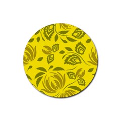 Folk Flowers Pattern Floral Surface Design Seamless Pattern Rubber Round Coaster (4 Pack)  by Eskimos