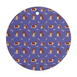 Cute Corgi Dogs Ornament (Round)