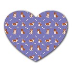 Cute Corgi Dogs Heart Mousepads Front