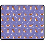 Cute Corgi Dogs Fleece Blanket (Medium) 