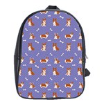 Cute Corgi Dogs School Bag (XL)
