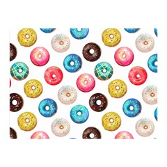 Delicious Multicolored Donuts On White Background Double Sided Flano Blanket (mini)  by SychEva