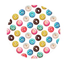 Delicious Multicolored Donuts On White Background Mini Round Pill Box (pack Of 3) by SychEva