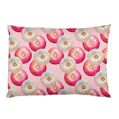 Pink And White Donuts Pillow Case by SychEva