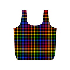 Gay Pride Rainbow Checkered Plaid Full Print Recycle Bag (s) by VernenInk
