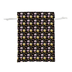Shiny Pumpkins On Black Background Lightweight Drawstring Pouch (l) by SychEva