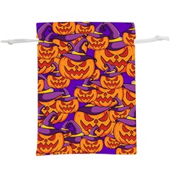 Purple And Orange Pumpkins, Crazy Halloween Pattern, Jack O  Lantern  Lightweight Drawstring Pouch (xl) by Casemiro