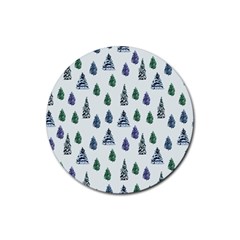 Coniferous Forest Rubber Round Coaster (4 Pack) by SychEva