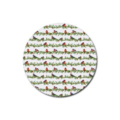 Bullfinches On The Branches Rubber Coaster (round) by SychEva