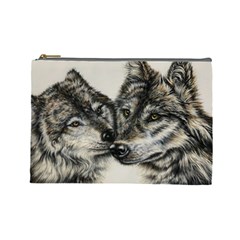 Spirit Of The Wolf  Cosmetic Bag (large) by ArtByThree