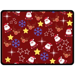Santa Red Double Sided Fleece Blanket (large)  by InPlainSightStyle
