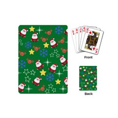 Santa Green Playing Cards Single Design (mini)