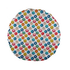 Multicolored Sweet Donuts Standard 15  Premium Flano Round Cushions by SychEva
