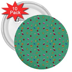 Christmas Elements For The Holiday 3  Buttons (10 Pack)  by SychEva