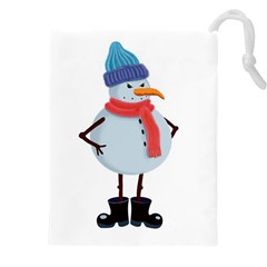 Angry Snowman Drawstring Pouch (4xl) by SychEva