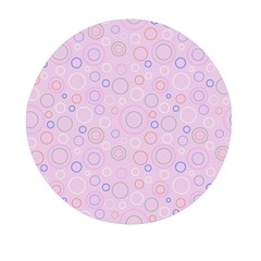 Multicolored Circles On A Pink Background Mini Round Pill Box (pack Of 5) by SychEva