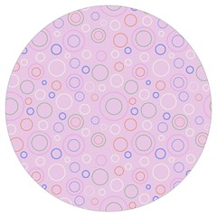 Multicolored Circles On A Pink Background Round Trivet by SychEva