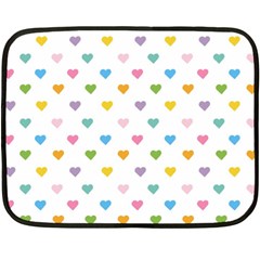Small Multicolored Hearts Double Sided Fleece Blanket (mini)  by SychEva