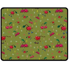 Red Cherries Athletes Fleece Blanket (medium)  by SychEva