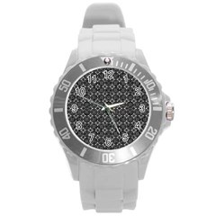 Black Lace Round Plastic Sport Watch (l) by SychEva