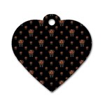 Funny Ugly Bird Drawing Print Pattern Dog Tag Heart (One Side)