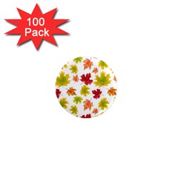Bright Autumn Leaves 1  Mini Magnets (100 Pack)  by SychEva