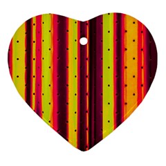 Warped Stripy Dots Heart Ornament (two Sides) by essentialimage365