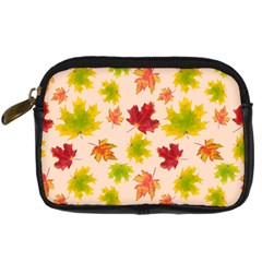 Bright Autumn Leaves Digital Camera Leather Case by SychEva