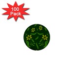Folk flowers print Floral pattern Ethnic art 1  Mini Buttons (100 pack) 