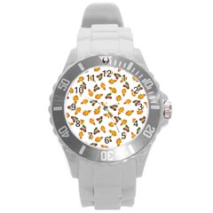 Oak Leaves And Acorns Round Plastic Sport Watch (l) by SychEva