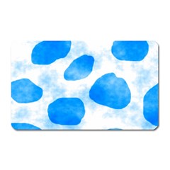 Cloudy Watercolor, Blue Cow Spots, Animal Fur Print Magnet (rectangular) by Casemiro
