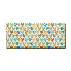 Multicolored Hearts Hand Towel by SychEva