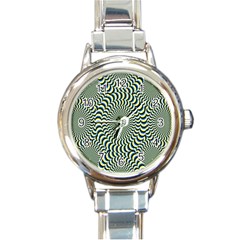 Illusion Waves Pattern Round Italian Charm Watch by Sparkle