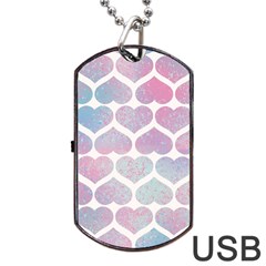 Multicolored Hearts Dog Tag Usb Flash (one Side) by SychEva