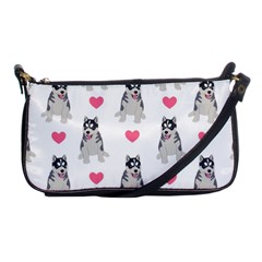 Little Husky With Hearts Shoulder Clutch Bag by SychEva
