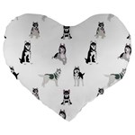 Husky Dogs Large 19  Premium Heart Shape Cushions