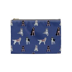 Husky Dogs With Sparkles Cosmetic Bag (medium) by SychEva