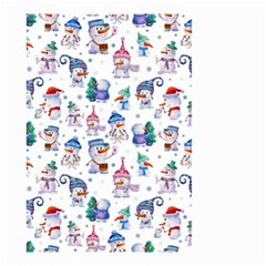 Cute Snowmen Celebrate New Year Small Garden Flag (two Sides) by SychEva