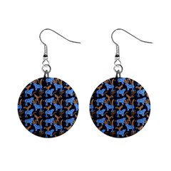 Blue Tigers Mini Button Earrings by SychEva