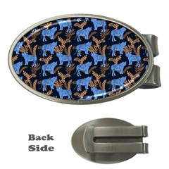 Blue Tigers Money Clips (oval)  by SychEva
