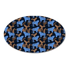 Blue Tigers Oval Magnet by SychEva