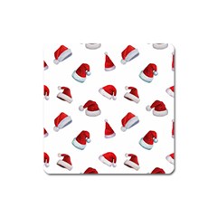 Red Christmas Hats Square Magnet by SychEva