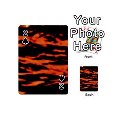 Red  Waves Abstract Series No9 Playing Cards 54 Designs (mini) by DimitriosArt