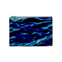 Blue Waves Abstract Series No8 Cosmetic Bag (medium) by DimitriosArt