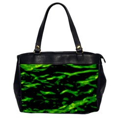 Green  Waves Abstract Series No3 Oversize Office Handbag by DimitriosArt