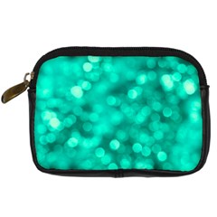 Light Reflections Abstract No9 Turquoise Digital Camera Leather Case by DimitriosArt