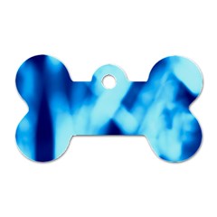 Blue Abstract 2 Dog Tag Bone (two Sides) by DimitriosArt