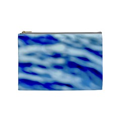 Blue Waves Abstract Series No10 Cosmetic Bag (medium) by DimitriosArt