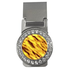 Yellow  Waves Abstract Series No8 Money Clips (cz)  by DimitriosArt